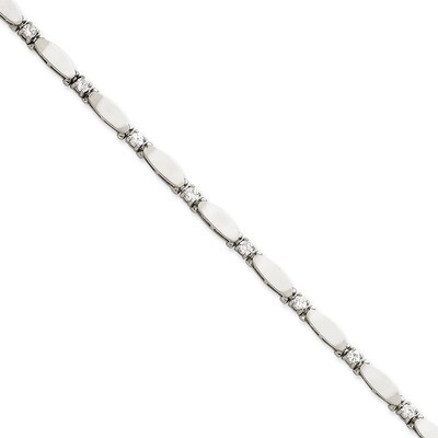7in Holds 11 3mm Stones 1.19ct Bar Link Tennis Bracelet Mounting 14k White Gold X2361W, MPN: X2361W…