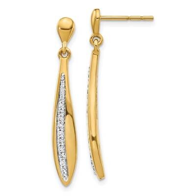 Diamond Post Earrings 14k Yellow Gold EM4340-025-YA, MPN: EM4340-025-YA, 883957268170
