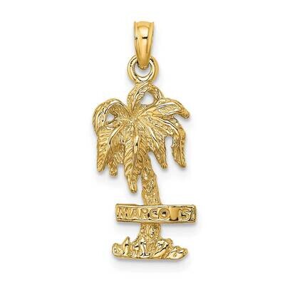 Marco Island On Palm Tree Charm 14k Gold 2-D K8082, MPN: K8082, 63721806078