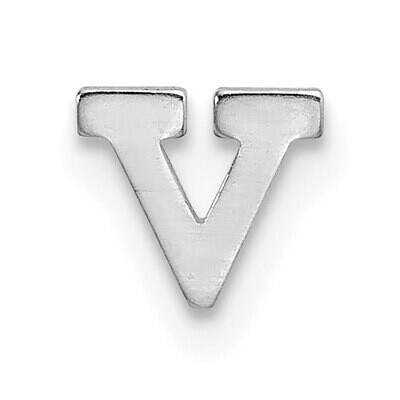 Die Struck Letter V 14k White Gold WG2220V, MPN: WG2220V,