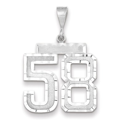Number 58 Charm 14k white Gold Large Diamond -cut WLN58, MPN: WLN58, 883957124346