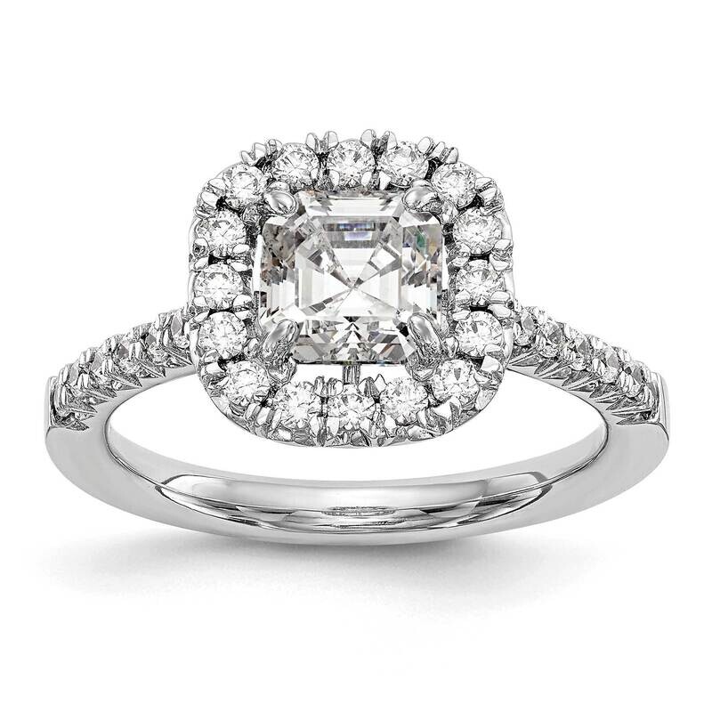 Ascher Halo Engagement Lab Grown Diamond Si1/Si2, G H I, Semi-Mount R 14k White Gold RM2060E-100-7W…