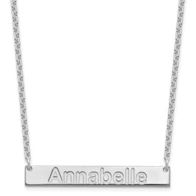 Medium Polished Arial Rounded Bar Necklace Sterling Silver Rhodium-plated XNA1236SS, MPN: XNA1236SS,