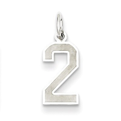 Medium Satin Number 2 Pendant Sterling Silver QPM02, MPN: QPM02, 883957126449