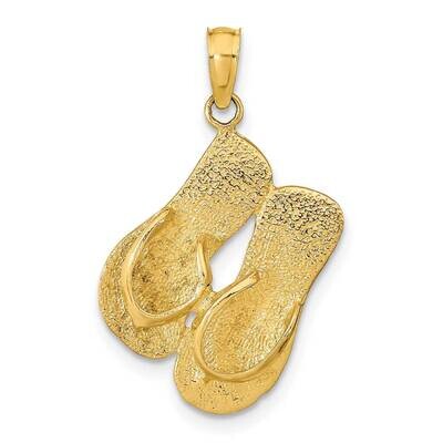 Key West Reversible Flip Flops Pendant 14k Gold K9765, MPN: K9765, 196904088692