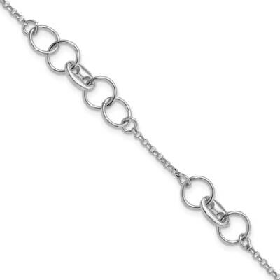 Fancy Circles with .5 In Extender Bracelet Sterling Silver Rhodium-Plated QG5843-6.5, MPN: QG5843-6…