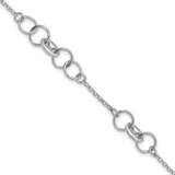 Fancy Circles with .5 In Extender Bracelet Sterling Silver Rhodium-Plated QG5843-6.5, MPN: QG5843-6…