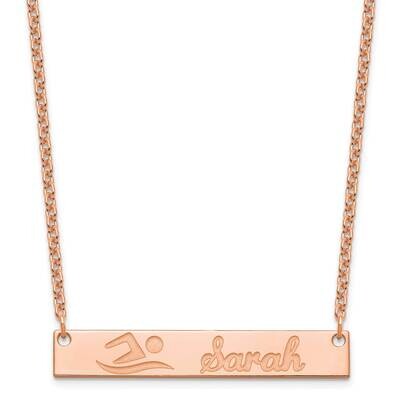 Medium Customized Bar Necklace Sterling Silver Rose-plated XNA1041RP, MPN: XNA1041RP,