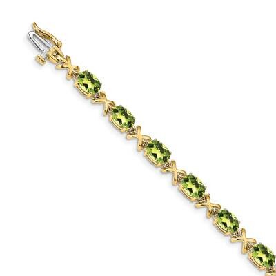 7x5mm Oval Peridot bracelet 14k Gold BM4499-PE-Y, MPN: BM4499-PE-Y, 883957078663