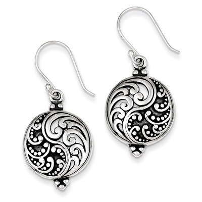 Antique Filigree Yin and Yang Earrings Sterling Silver QE3433, MPN: QE3433, 883957926728