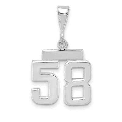Number 58 Charm 14k White Gold Polished Small WSP58, MPN: WSP58, 196904074886
