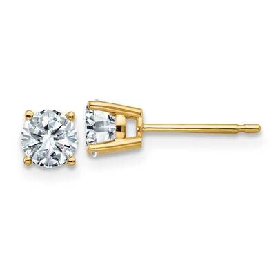 3/4ct. 4.5mm Round D E F Pure Light Moissanite Earrings 14k Gold YG326-7MP, MPN: YG326-7MP, 1911010…
