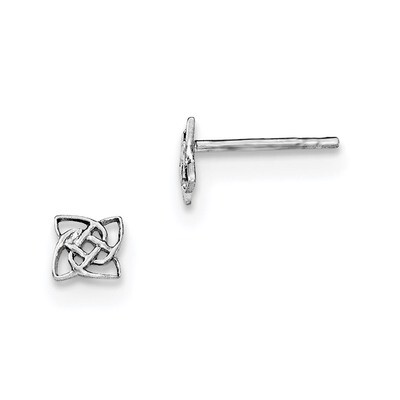 Celtic Post Earrings Sterling Silver Rhodium-plated Polished QE11969, MPN: QE11969, 191101230103