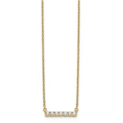 Si1/Si2, G H I, Bar Necklace 14k Yellow Gold Lab Grown Diamond PM3738-025-YLG, MPN: PM3738-025-YLG,…