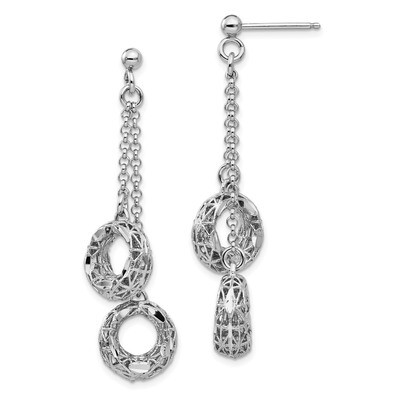 Leslie&#39;s Circle Dangle Earrings Sterling Silver Polished Diamond-cut HB-QLE1251, MPN: QLE1251, 1911…