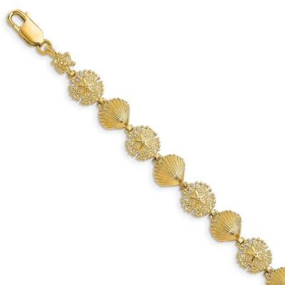Scallop Shell Sand Dollar Bracelet 14k Gold FB1616-7, MPN: FB1616-7, 191101009969