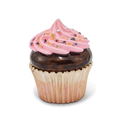 Cupcake Trinket Box Enamel on Pewter by Jere, MPN: BJ2103, 191101595288