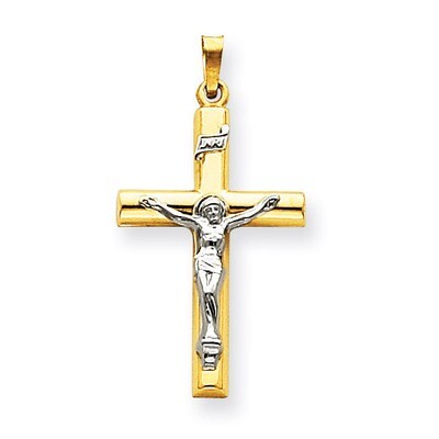INRI Hollow Crucifix Pendant 14k Two-Tone Gold XR298, MPN: XR298, 886774620053