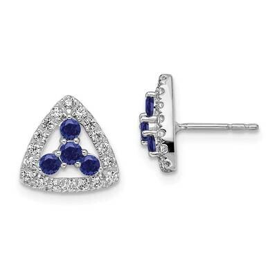 Si1/Si2, G H I, Cr.Sapp Triangle Post Earrings 14k White Gold Lab Grown Diamond EM7932-CSA-039-WLG,…