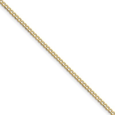 7 Inch 2.5mm Semi-Solid Curb Link Chain 10k Gold 10BC124-7, MPN: 10BC124-7, 191101439841