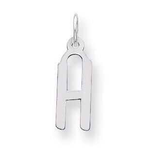 Medium Slanted Block Initial H Charm Sterling Silver QC5083H, MPN: QC5083H, 191101530326