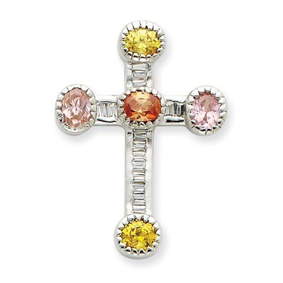CZ Cross Pendant Sterling Silver QP1078