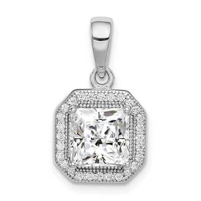 Pendant Sterling Silver Rhodium-plated CZ Diamond QP5265APR, MPN: QP5265APR, 883957729916
