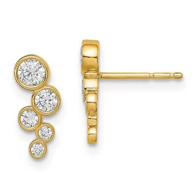 Cluster Drop Post Earrings 14k Gold CZ Diamond SE2995 by Madi K, MPN: SE2995, 191101902284