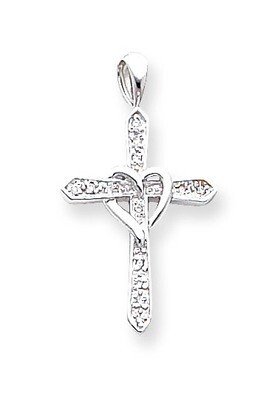 Diamond Cross Pendant 14k White Gold XP982AA, MPN: XP982AA, 883957984605