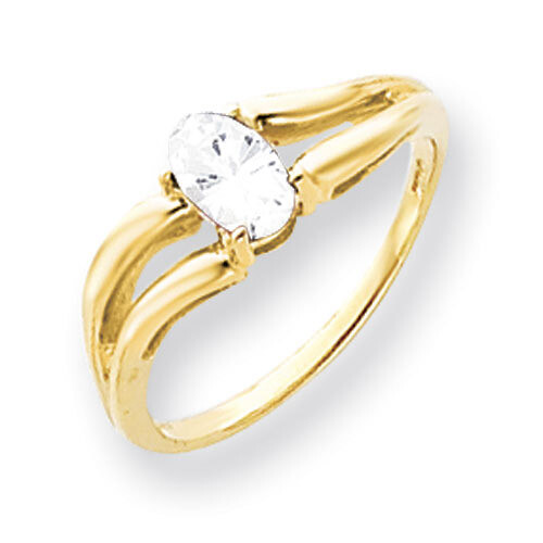 Cubic Zirconia Ring 14k Gold 6x4mm Oval Y4646CZ Diamond, MPN: Y4646CZ, 883957561004