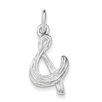 Polished &amp; Symbol Pendant Sterling Silver QP4329