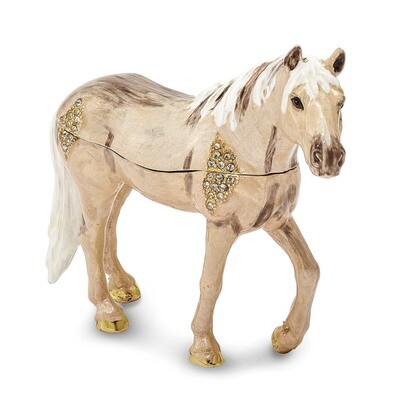 Wild Pony Champagne Trinket Box Enamel on Pewter by Jere, MPN: BJ2137, 191101595400