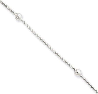 9 Inch Anklet 1.5 extension Sterling Silver Polished QG2755-9, MPN: QG2755-9, 886774988085