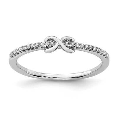 Infinity Ring Sterling Silver Rhodium-plated CZ Diamond QR6985, MPN: QR6985, 886774100555