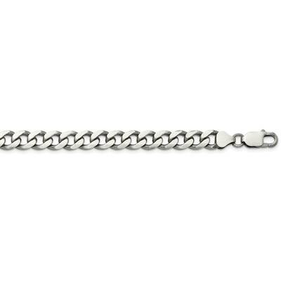 8mm Curb Chain 22 Inch Sterling Silver Antiqued QCB220A-22, MPN: QCB220A-22,