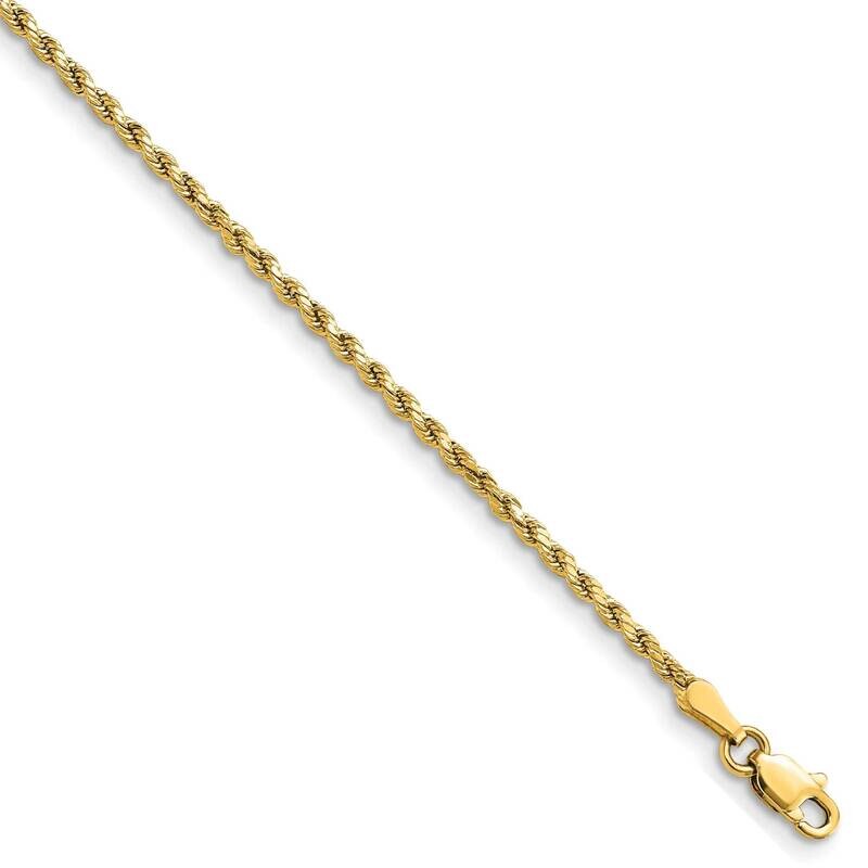 2mm Semi-Solid Diamond-Cut Rope Chain 20 Inch 14k Gold DH014-20, MPN: DH014-20, 883957174198