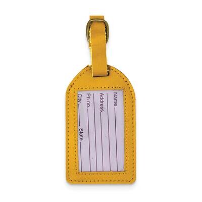 Yellow Leather Luggage Tag GM22554, MPN: GM22554, 788089149789