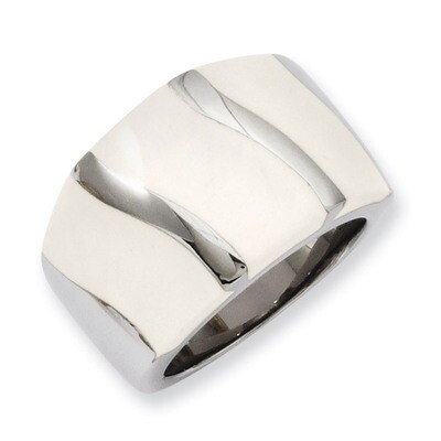 White Enamel Ring - Stainless Steel SR194 by Chisel, MPN: SR194, 883957764498