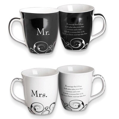 Common Grounds 16 oz Mr. &amp; Mrs. Stoneware Mug Set GM11008, MPN: GM11008, 603799343176