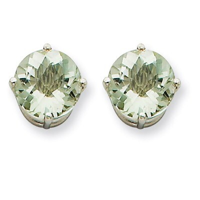 8mm Round Green Quartz Earrings 14k White Gold XE75WAG, MPN: XE75WAG, 883957098920