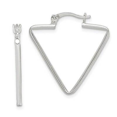 Triangle Hoop Earrings Sterling Silver Polished QE14107, MPN: QE14107, 886774114750