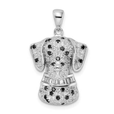 CZ Diamond Dalmatian Pendant Sterling Silver Rhodium-Plated Polished QP5653, MPN: QP5653,