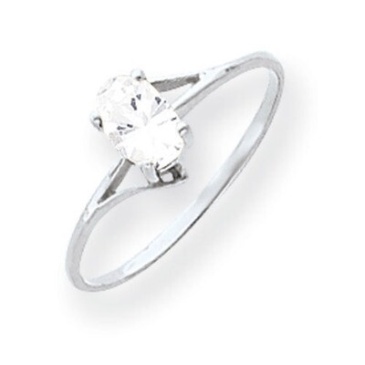 Cubic Zirconia Ring 14k white Gold 6x4mm Oval Y4660CZ Diamond, MPN: Y4660CZ, 883957564388