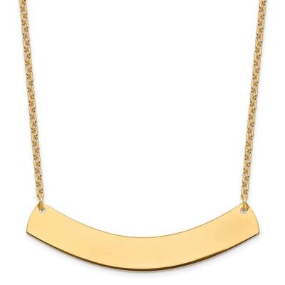 Large Polished Curved Blank Bar Necklace Gold-plated Sterling Silver XNA1210GP, MPN: XNA1210GP,