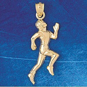 Dazzlers Jewelry Running Figure Pendant Necklace Charm Bracelet in Yellow, White or Rose Gold 3591,…