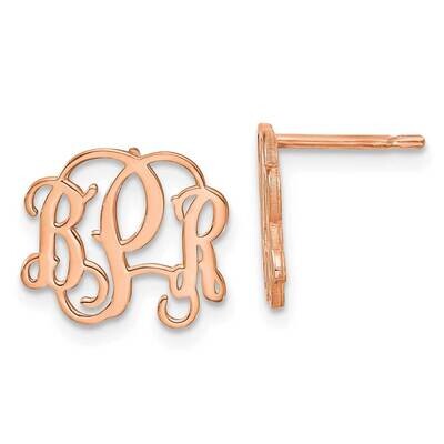 Polished Monogram Post Earrings Sterling Silver Rose-plated XNE23RP, MPN: XNE23RP,