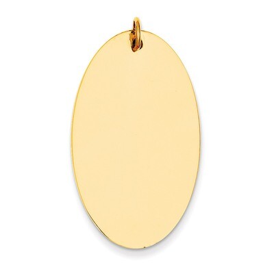 Plain .027 Gauge Engravable Elliptical Disc Charm 14k Gold XM192/27, MPN: XM192/27, 883957473574