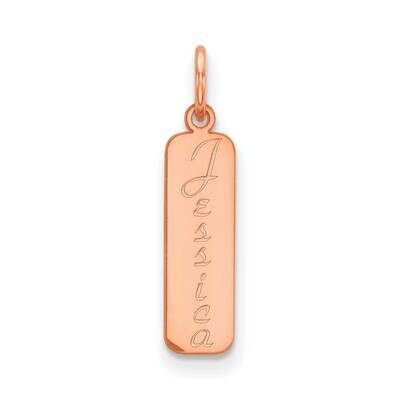 Vertical Script Font Name Bar Charm 14k Rose Gold XNA110R, MPN: XNA110R,