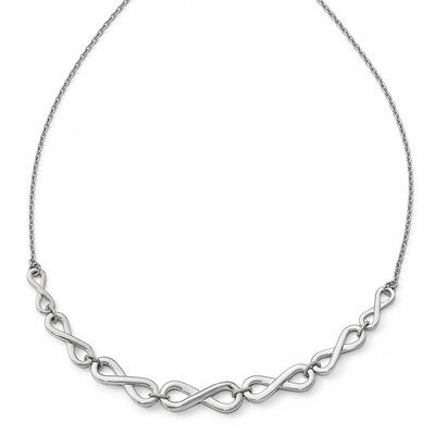 Leslie&#39;s Infinity with 2 inch Extender Necklace 16 Inch Sterling Silver Polished HB-QLF603-16, MPN:…