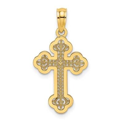 Arrow Tip Lace Center Cross Charm 14k Gold K8506, MPN: K8506, 637218052158